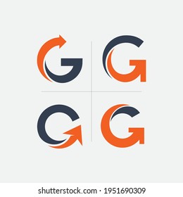 Letter G arrow logo vector template