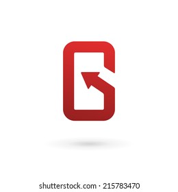 Letter G arrow mobile phone app logo icon design template. Vector color sign.