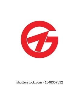 letter g arrow up simple geometric logo vector