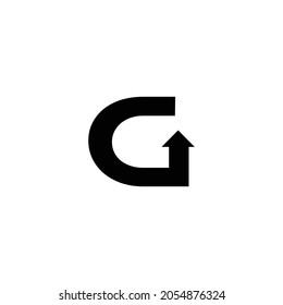Letter G with arrow.
g with upstairs sign