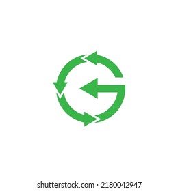 letter G arrow vector logo design