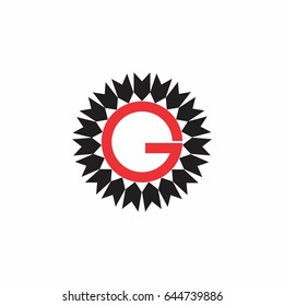 letter g with arrows design logo