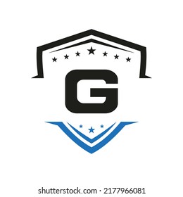 Letter G Automotive Shield Logo Vector Template. Transportation Logo Symbol