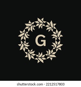 letter G award emblem logo. elegant and modern award circle logo