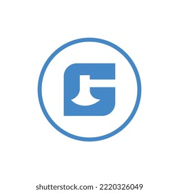 Letter G with axe tool logo icon design vector