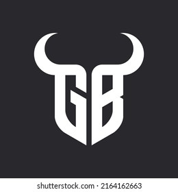 Letter G B Bull Logo Design Stock Vector (Royalty Free) 2164162663 ...