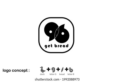 letter G and B for get bread logo. suitable for bread or bakery logo brand.