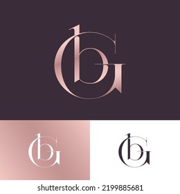 Letra G y letra B. El icono consta de elementos entrelazados. Emblema para tienda de moda, joyería, producto de belleza, ropa, industria de belleza, spa.