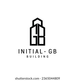 Letter g b logo icon design building template premium vector