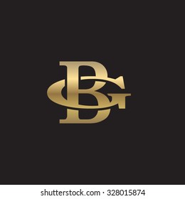 letter G and B monogram golden logo