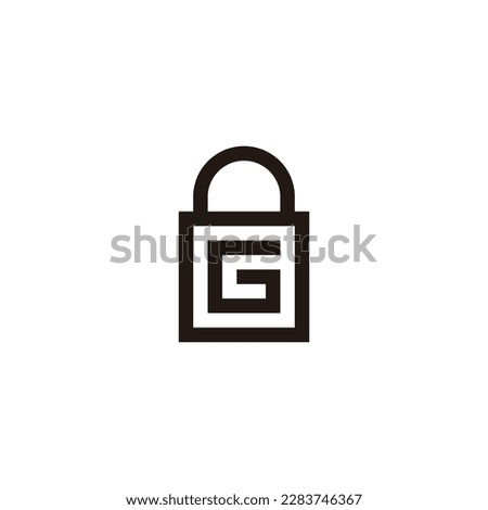 Letter G bag, square geometric symbol simple logo vector