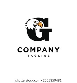 Letter G Bald Eagle Logo Icon Vector