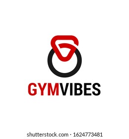 Letter G with barbell logo vector design for gym and fitness