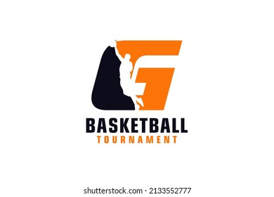 Letter G with Basketball Logo Design. Vector Design Template Elements for Sport Team or Corporate.