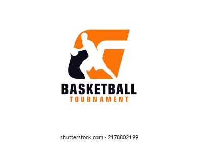 Letter G with Basketball Logo Design. Vector Design Template Elements for Sport Team or Corporate.