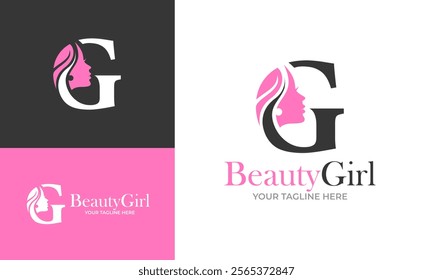  Letter G Beautiful Girl Logo