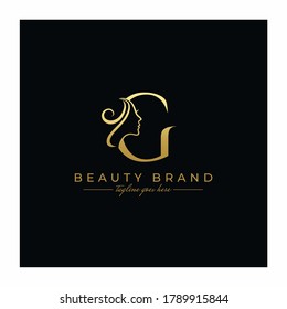 Letter G Beauty Face Hair Salon Stock Vector (Royalty Free) 1789915844 ...