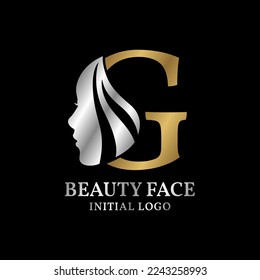 letter G beauty face initial vector logo design element