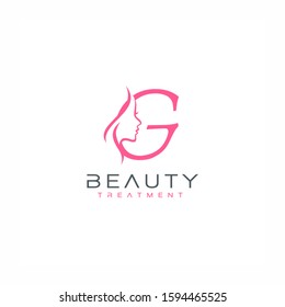 Letter G beauty Face Logo Design Vector Icon