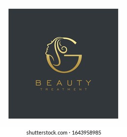 Icono del vector de diseño del logotipo de belleza de la letra G