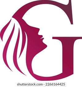 Letter G beauty hair logo design