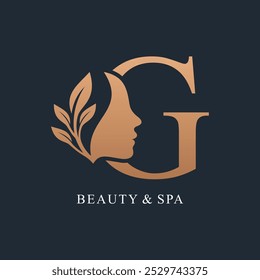 Buchstabe G mit Beauty-Logo-Design einzigartiges Konzept Premium Vektor