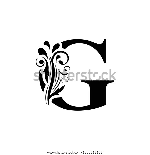 Letter G Black Flower Alphabet Beautiful Stock Vector (Royalty Free ...