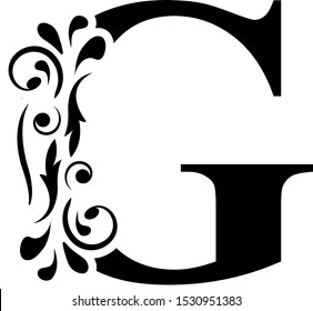 Letter G Black Flower Letters Alphabet Stock Vector (Royalty Free ...