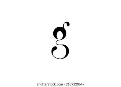 Letra G negro simple vector logo en diseño simple