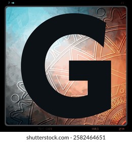 letter G boho mandala gothic style