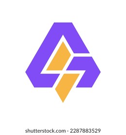 Letter G bolt abstract modern logo design