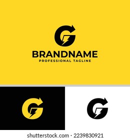 Logo de la letra G Bolt, adecuado para cualquier negocio relacionado con la electricidad con las iniciales G.