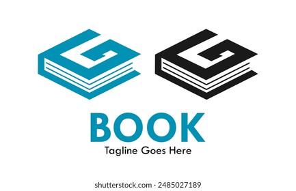 Letter g with books logo template illustration