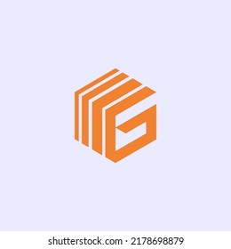 letter G box logo template