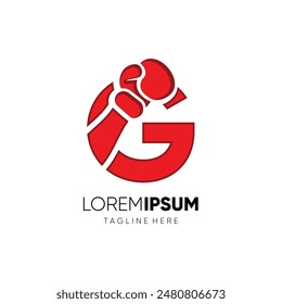 Letter G Boxing Glove Punch Logo Design Vector Icon Graphic Emblem Symbol Illustration