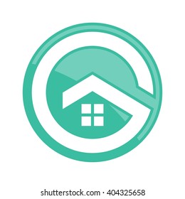 letter G and building logo vector.