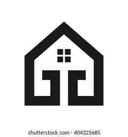 letter G and building logo vector.
