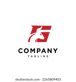 
Letter G Bull logo vector icon.