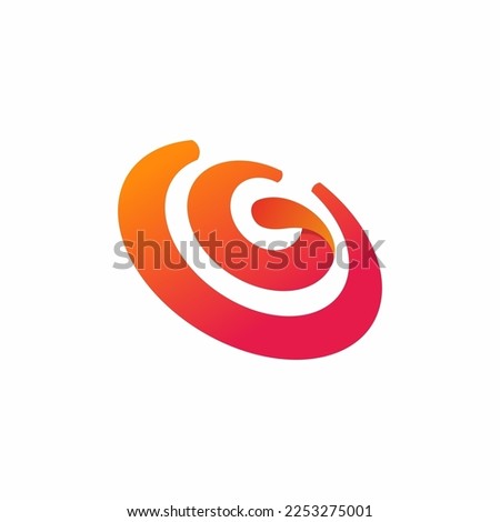 Letter G bullseye with dart icon image, spiral target logo with an arrow in the center Target and arrow vector icon in trendy flat style. 
