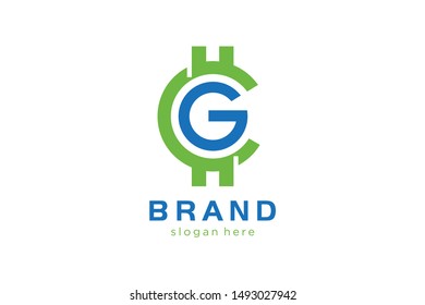 letter G and C concept logo, coin sign with G letter