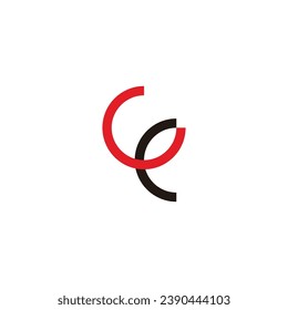 Letter G and c curve geometric symbol simple logo vector
