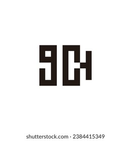 Letter g C H square geometric symbol simple logo vector