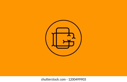 LETTER G AND C LOGO WITH CIRCLE FRAME FOR ILLUSTRATION OR LOGO DESIGN USE