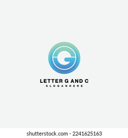 letter g and c logo gradient colorful icon symbol