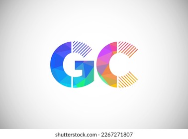 Letter G C Low Poly Logo Design Vector Template. Graphic Alphabet Symbol For Corporate Business Identity
