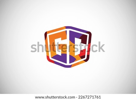 Letter G C Low Poly Logo Design Vector Template. Graphic Alphabet Symbol For Corporate Business Identity Imagine de stoc © 