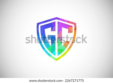 Letter G C Low Poly Logo Design Vector Template. Graphic Alphabet Symbol For Corporate Business Identity Imagine de stoc © 