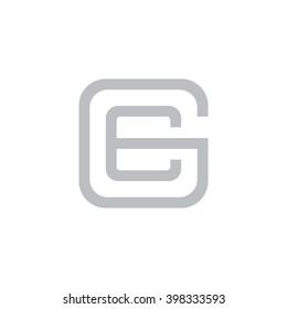 letter G and C monogram square shape logo gray