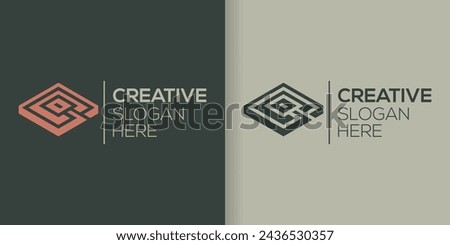 letter G, C with square logo icon vector design template inspiration