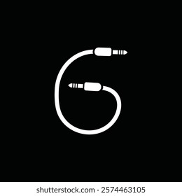 Letter G Cable Jack Logo Design Vector Icon Graphic Symbol Illustration